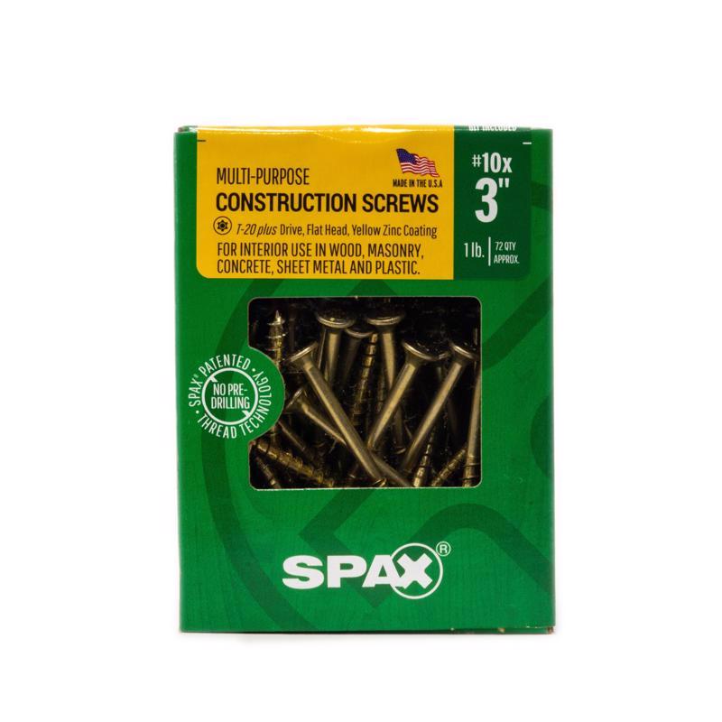 SPAX Multi-Material No. 10 in. X 3 in. L T-20+ Flat Head Construction Screws 1 lb 72 pk