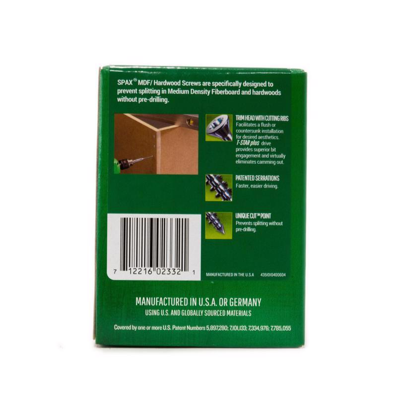SPAX MDF No. 8 in. X 2-1/2 in. L T-20+ Trim Head Construction Screws 1 lb 154 pk