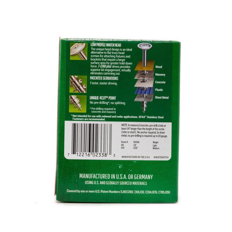 SPAX Multi-Material No. 10 in. X 3 in. L T-20+ Wafer Head Construction Screws 1 lb 63 pk