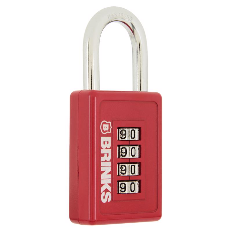 Brinks 3.25 in. W X 1.574 in. L Die-Cast Zinc 4-Dial Combination Padlock