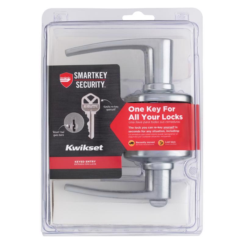 Kwikset Delta Satin Chrome Keyed Entry Lever 1-3/8 in.
