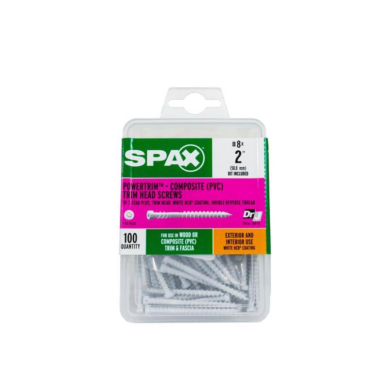 TRIM SCRW 2" WHT 100PK