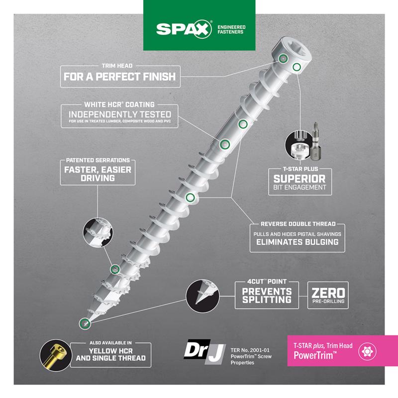 SPAX PowerTrim No. 8 Label X 2 in. L Star Trim Head Trim Screws 0.64 lb 100 pk