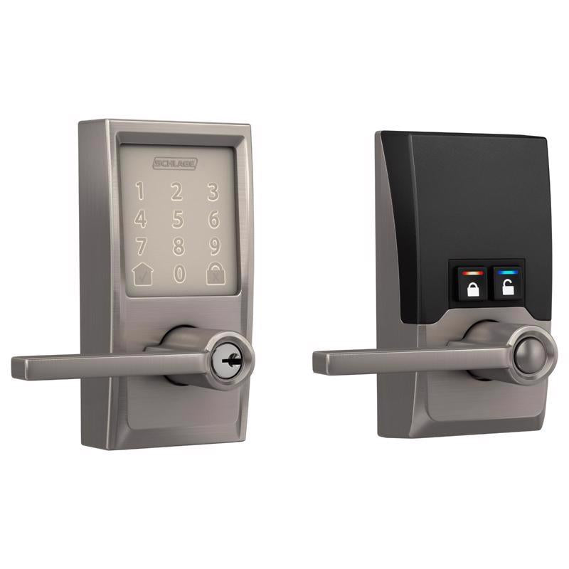 Schlage Encode Satin Nickel Metal WiFi Deadbolt with Latitude Lever