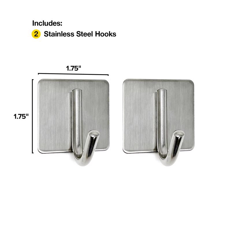Wrap-It Handy Hook 1.75 in. L Silver Stainless Steel Hook 2 pk