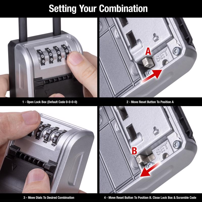 Master lock 5.4 in. H X 3 in. W X 5 in. L Metal 4-Digit Combination Lock Box