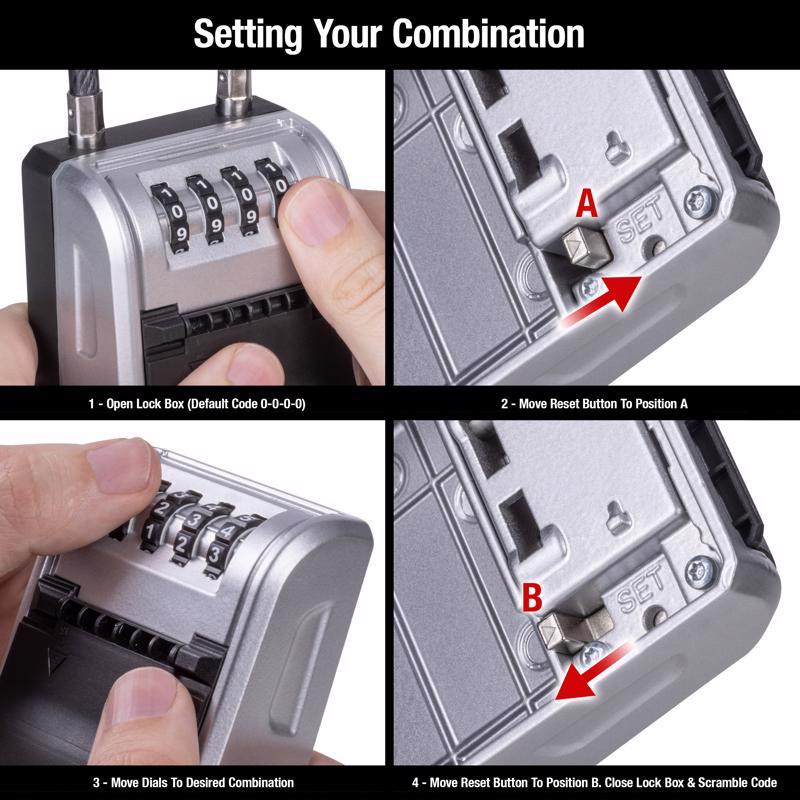 Master Lock 5.2 in. H X 3.4 in. W X 5.2 in. L Metal 4-Digit Combination Lock Box