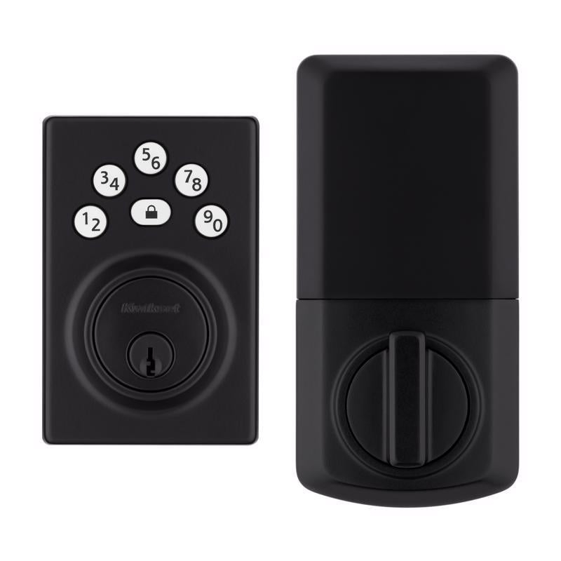 Kwikset Powerbolt Matte Black Zinc Electronic Deadbolt