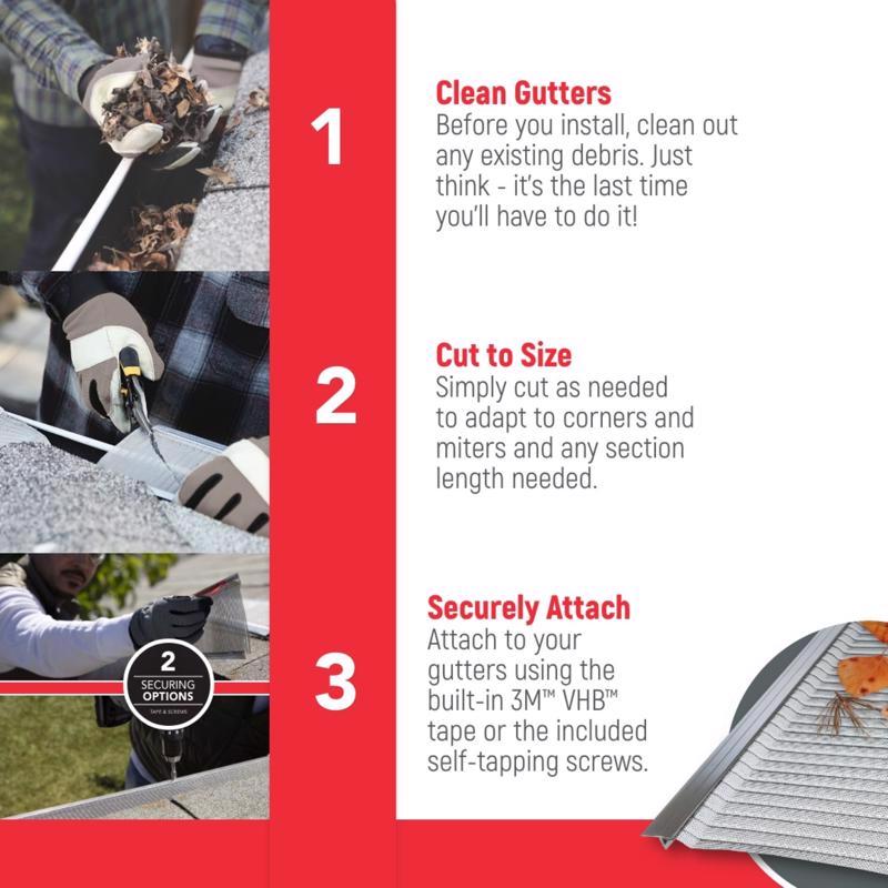 United Gutter Guard Gutterglove 5 in. W X 30 ft. L Silver Stainless Steel Gutter Guard