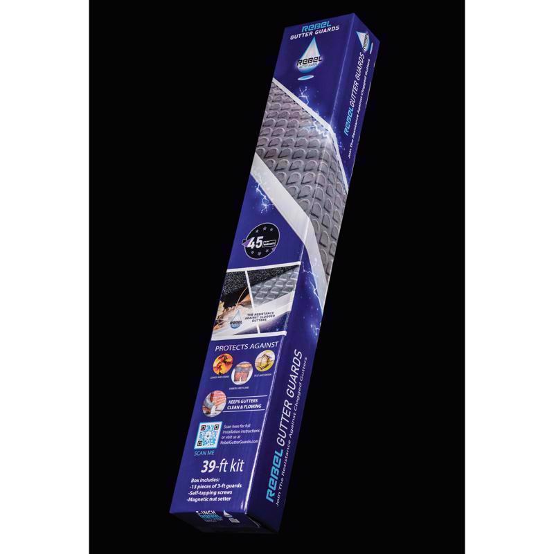 Rebel Gutter Guards 5 in. W X 39 ft. L Gray Aluminum Gutter Guard 1 pk