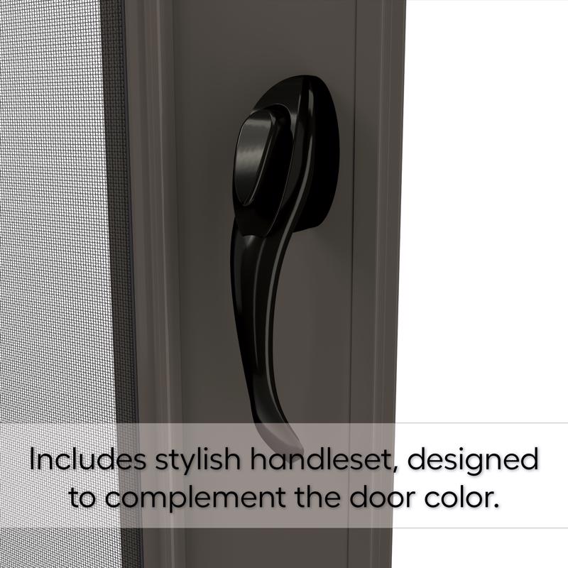 Larson 81 in. H X 36 in. W Vinyl/Wood Brown Mid-View Reversible Self-Storing Storm Door