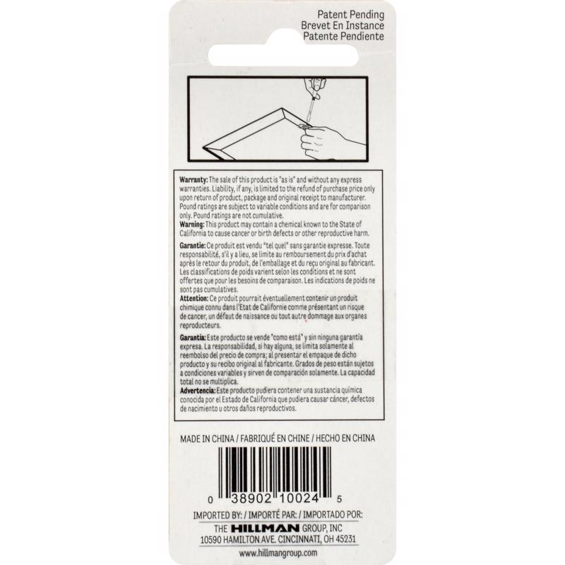 HILLMAN ReadyScrew Zinc Silver D-Ring Hanger 3 pc