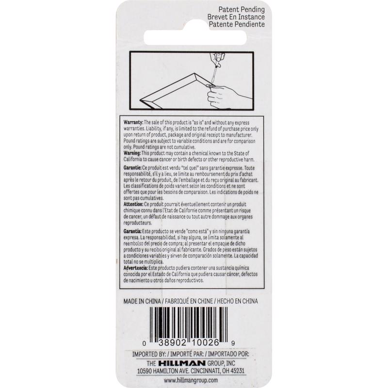 HILLMAN ReadyScrew Zinc Silver D-Ring Hanger 30 lb 2 pc