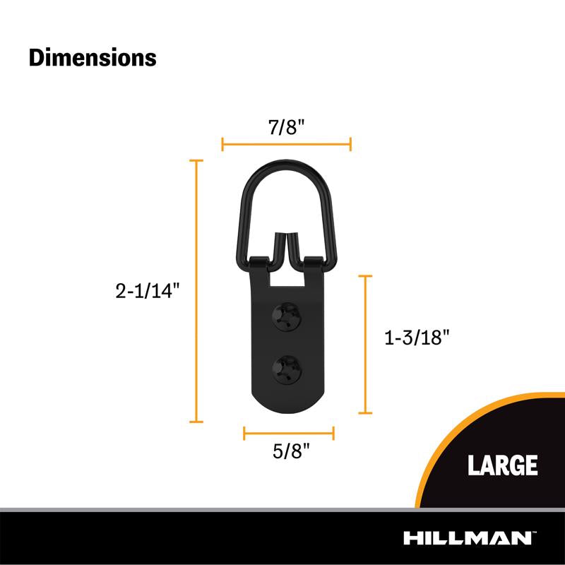 HILLMAN Black D-Ring Hanger 40 lb 4 pc