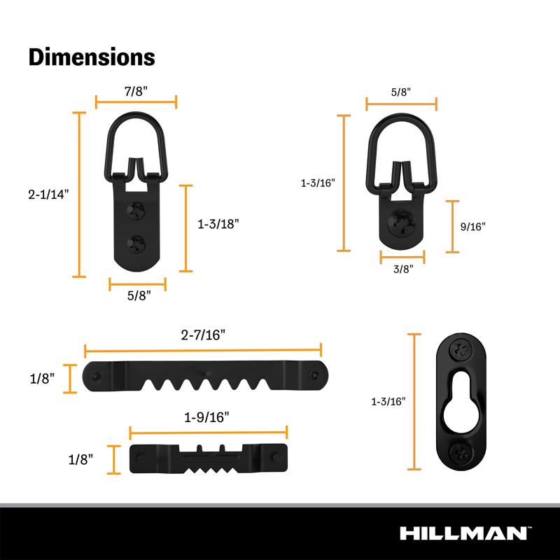 HILLMAN Black Picture Hanging Kit 100 lb 32 pc