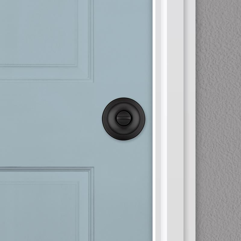 Kwikset Polo Traditional Matte Black Keyed Entry Door Knob 1-3/4 in.
