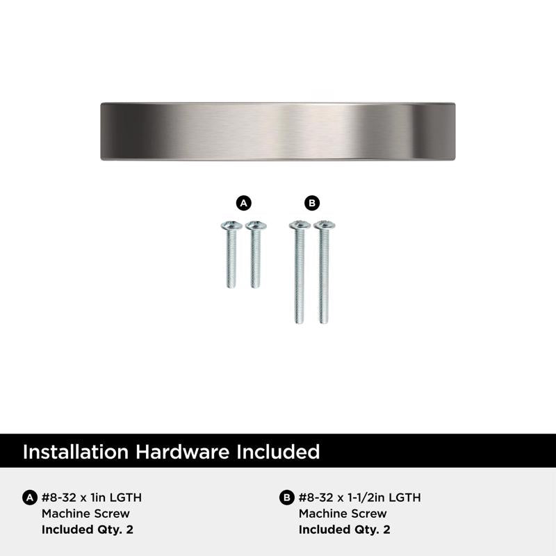 Amerock Everyday Basics Parabolic Cabinet Pull 3 in. Satin Nickel Silver 1 pk