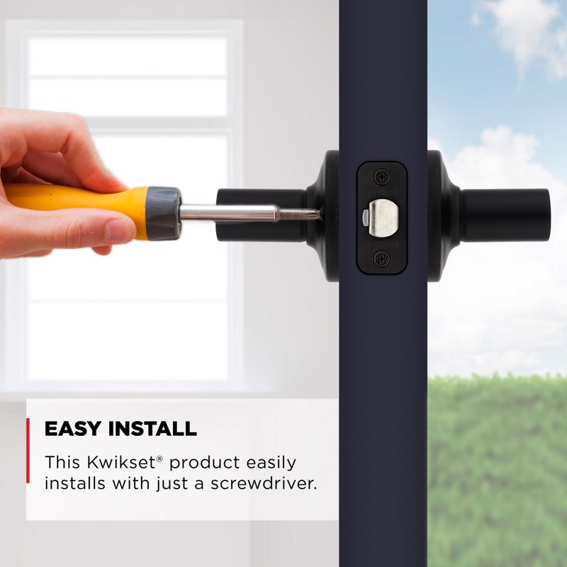 Kwikset Matte Black Lever and Single Cylinder Deadbolt KW1 1-3/4 in.