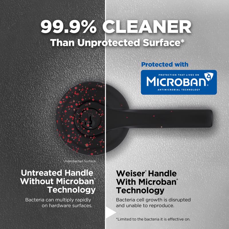 Kwikset Matte Black Lever and Single Cylinder Deadbolt KW1 1-3/4 in.