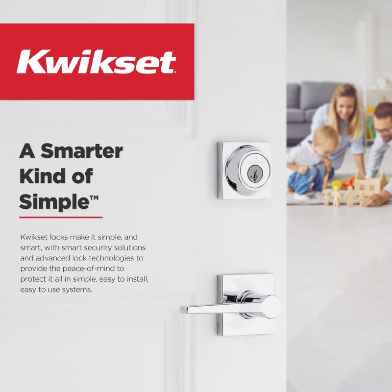 Kwikset Smartkey Security Matte Black Keyed Entry Lever KW1 1-3/4 in.