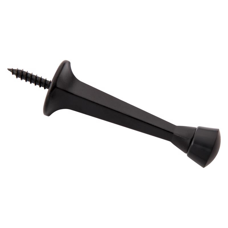 National Hardware Zinc Matte Black Rigid Door Stop Mounts to wall 0.97 in.