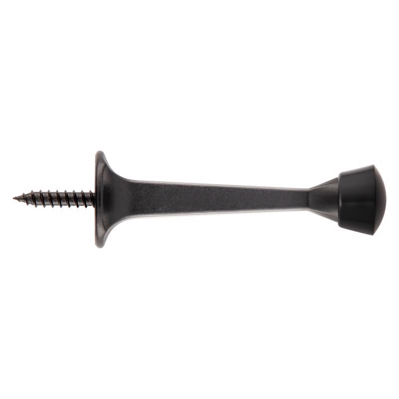National Hardware Zinc Matte Black Rigid Door Stop Mounts to wall 0.97 in.