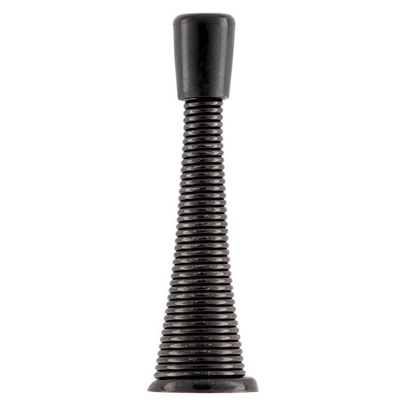 National Hardware 3.12 in. L Steel Matte Black Spring Door Stop Mounts to wall 0.93 in.
