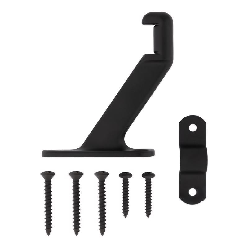 National Hardware Black Zinc Die Cast w/Steel Strap Handrail Bracket