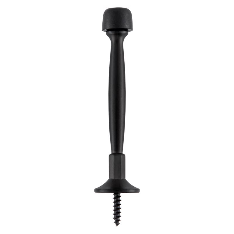 National Hardware Zinc Matte Black Rigid Door Stop Mounts to wall .97 in.