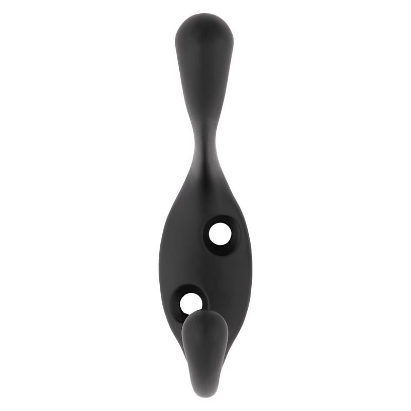 National Hardware Medium Matte Black Metal 4.59 in. L Heavy Duty Coat/Hat Hook 75 lb 1 pk