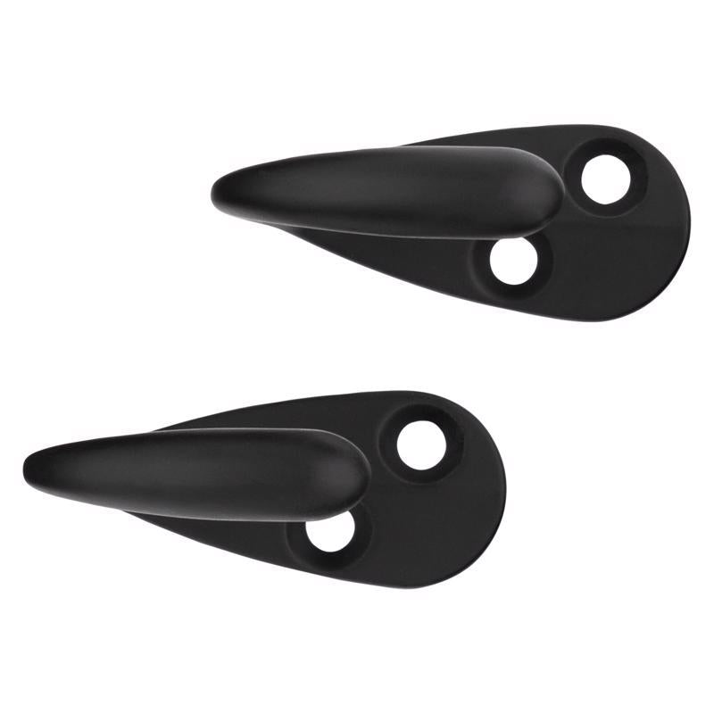 National Hardware Medium Matte Black Metal 3.94 in. L Rope/Tarp Hook 35 lb 2 pk