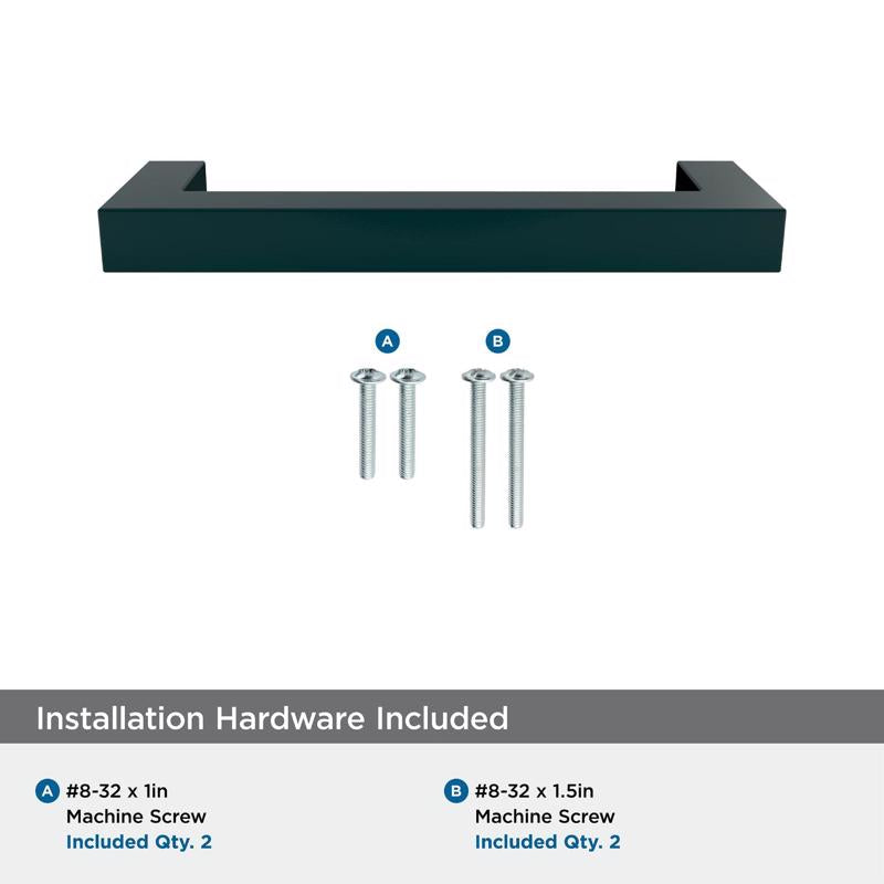 Amerock Monument Contemporary Cabinet Pull 3-3/4 in. Matte Black Black 1 pk