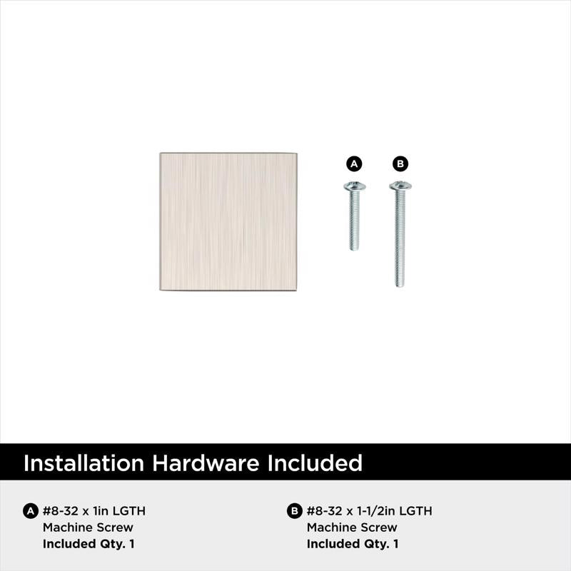 Amerock Chamfered Edge Contemporary Square Cabinet Knob 1 in. Satin Nickel 1 pk