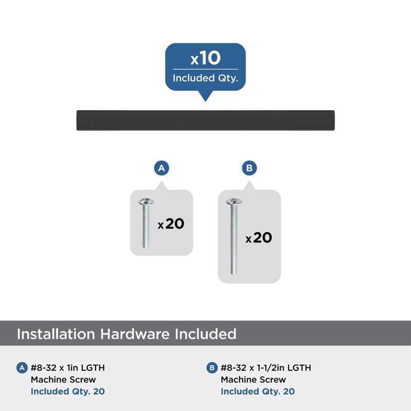 Amerock Cityscape Contemporary Cabinet Pull 3 in. Matte Black Black 1 pk