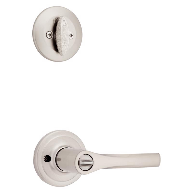 Kwikset Henley Satin Nickel Lever and Single Cylinder Deadbolt KW1 1-3/4 in.