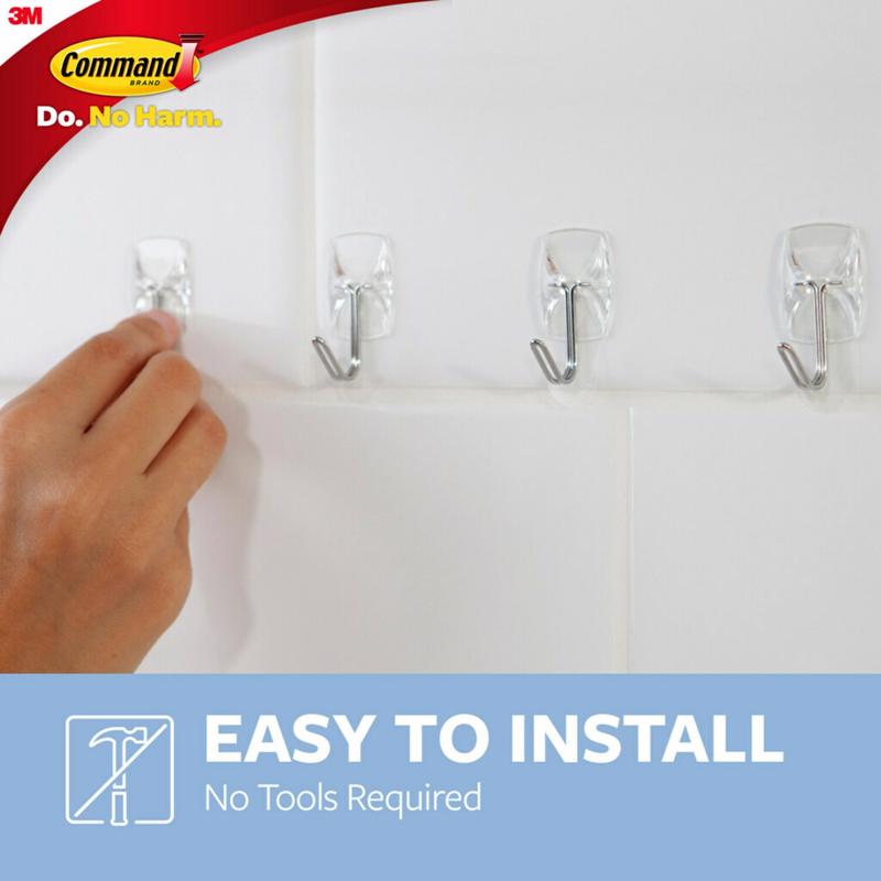 3M Command Small Plastic Refill Strips 2.12 in. L 16 pk