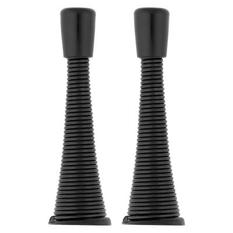 National Hardware 3.12 in. L Steel Matte Black Spring Door Stop Mounts to wall 0.87 in.