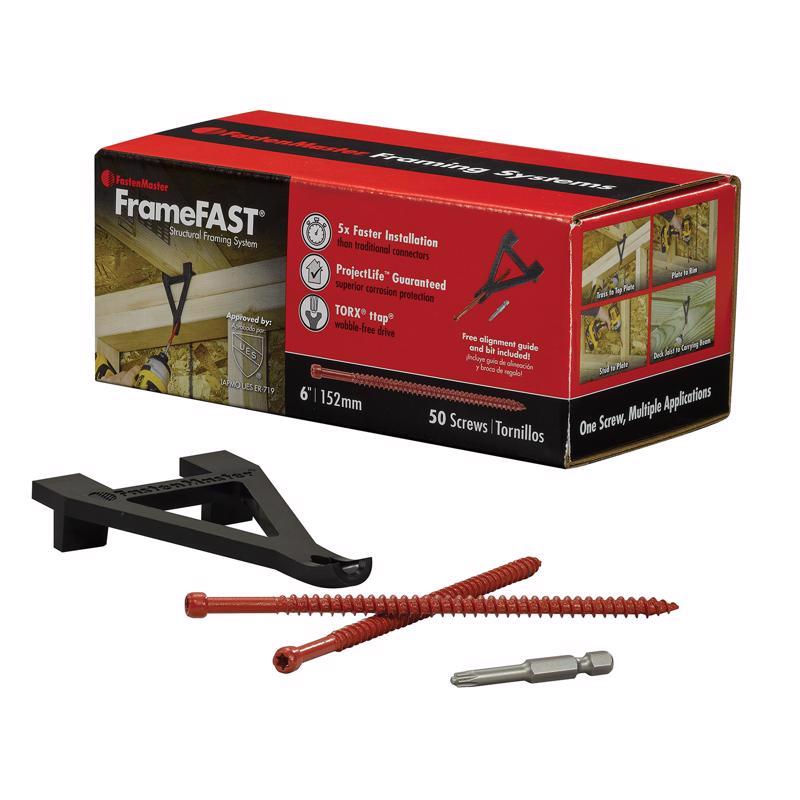 Fastenmaster FrameFast 6 in. L Torx Ttap Coarse Structural Wood Screws 50 pk