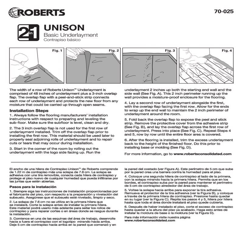 Roberts 49 in. H X 48 in. W X 300 in. L Polyethylene Underlayment 1 pk