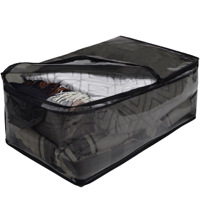 Hefty Black/Clear Flexible Tote w/Handle 26 in. H X 12 in. W X 16 in. D Stackable