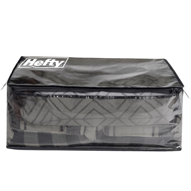 Hefty Black/Clear Flexible Tote w/Handle 26 in. H X 12 in. W X 16 in. D Stackable