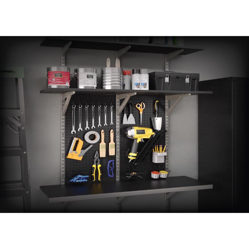 Knape & Vogt HEAVYWEIGHT 48 in. W X 16 in. H X 0.65 in. D Pegboard Steel Black