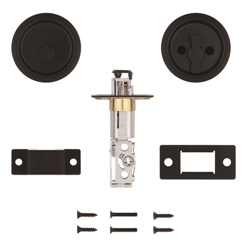 National Hardware Matte Black Zinc Pocket Door Latch 1 pk