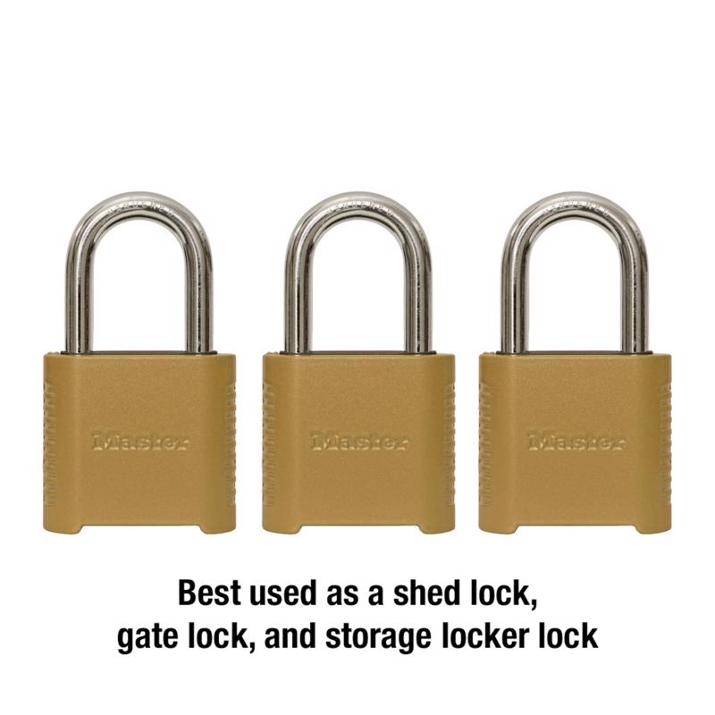 Master Lock 3.32 in. H X 2 in. W X 1.5 in. L Die-Cast Zinc 4-Digit Combination Combination Padlock
