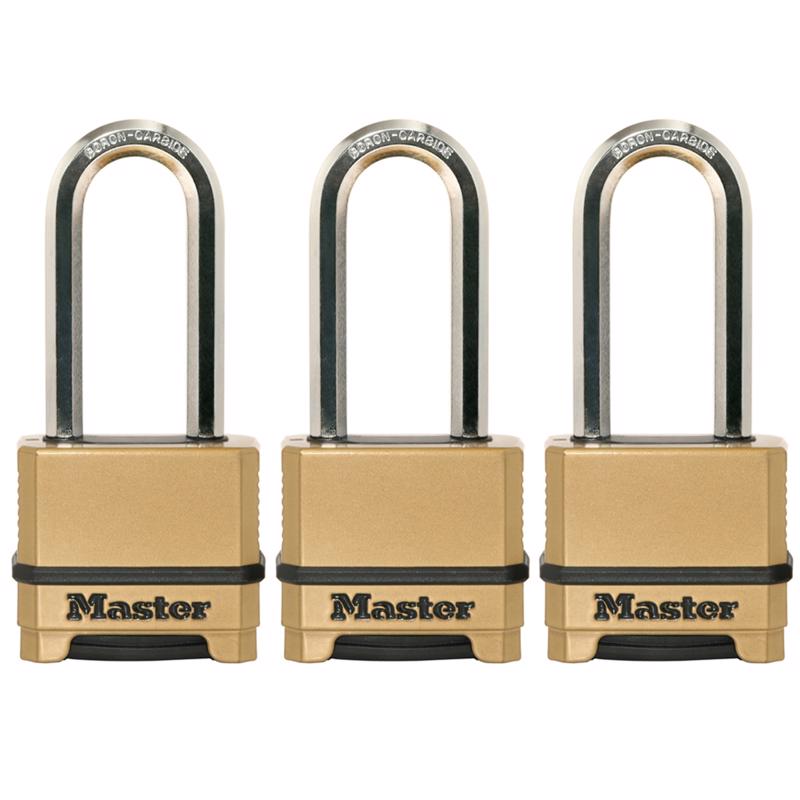 Master Lock 2 in. W Brass 3-Digit Combination Combination Padlock
