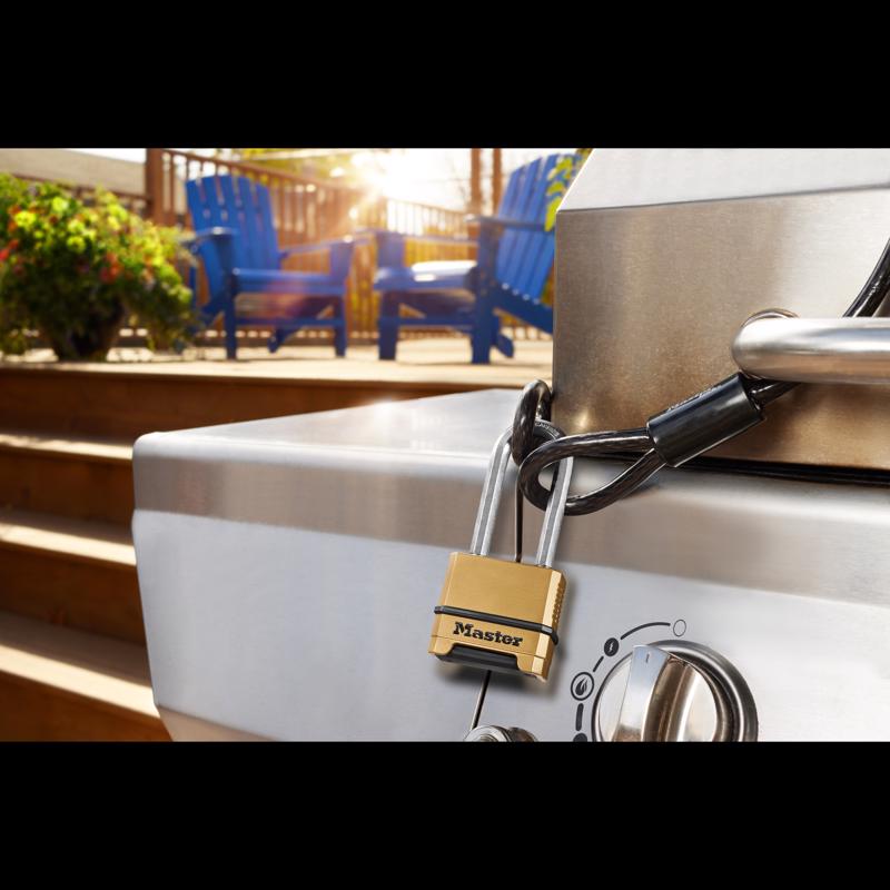 Master Lock 2 in. W Brass 3-Digit Combination Combination Padlock