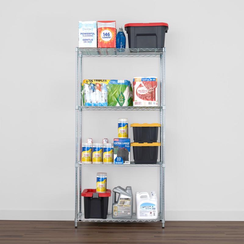 MonsterRax 72 in. H X 36 in. W X 18 in. D Steel 4-Tier Shelving Unit