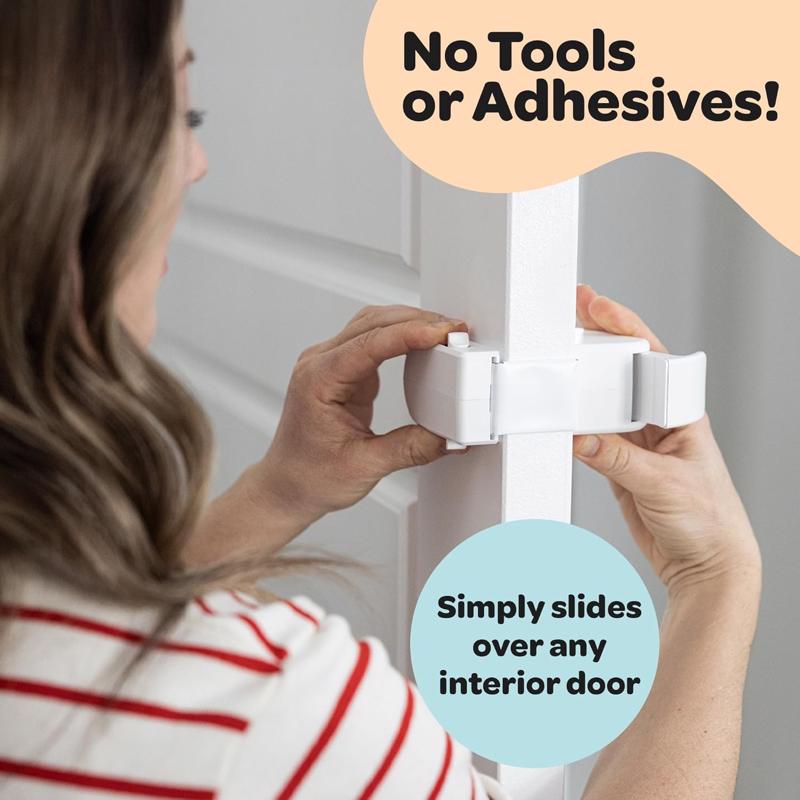 SnapPower HugLock White ABS/TPR Door Lock 1 pk
