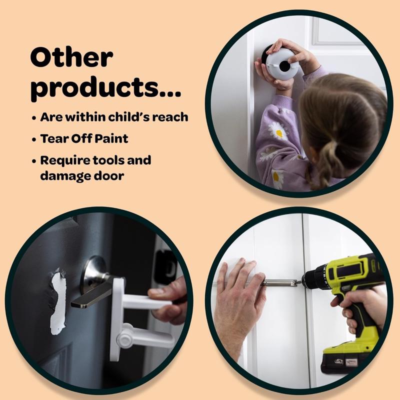 SnapPower HugLock White ABS/TPR Door Lock 1 pk