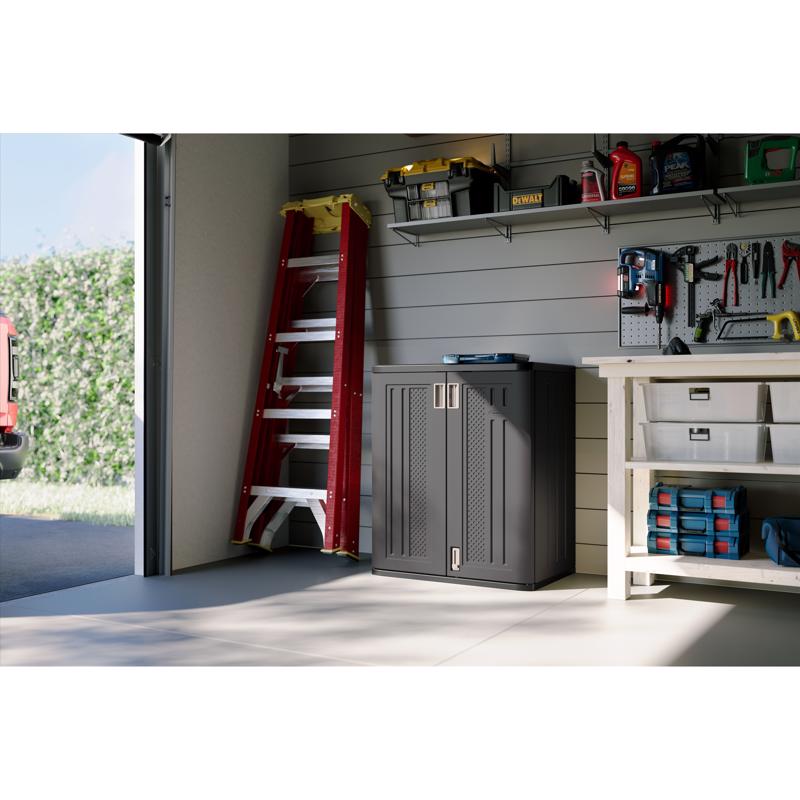 Suncast Cabinet 36 in. H X 30 in. W X 20.25 in. D Black Resin 2-Door Cabinet